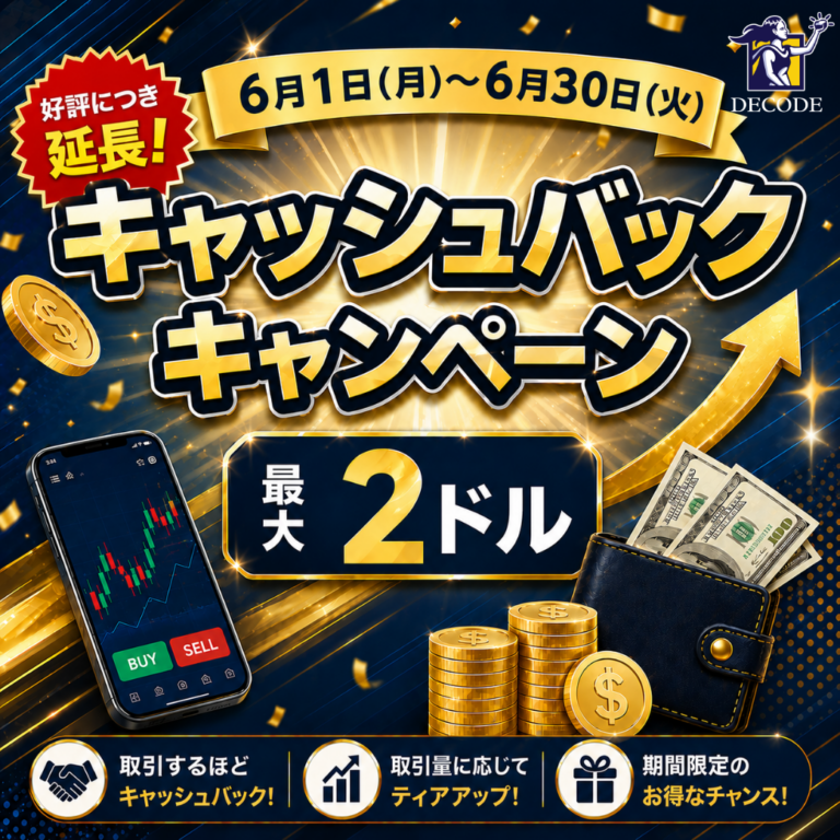 DecodeFX 6月キャッシュバック還元祭キャンペーン 1040x1040